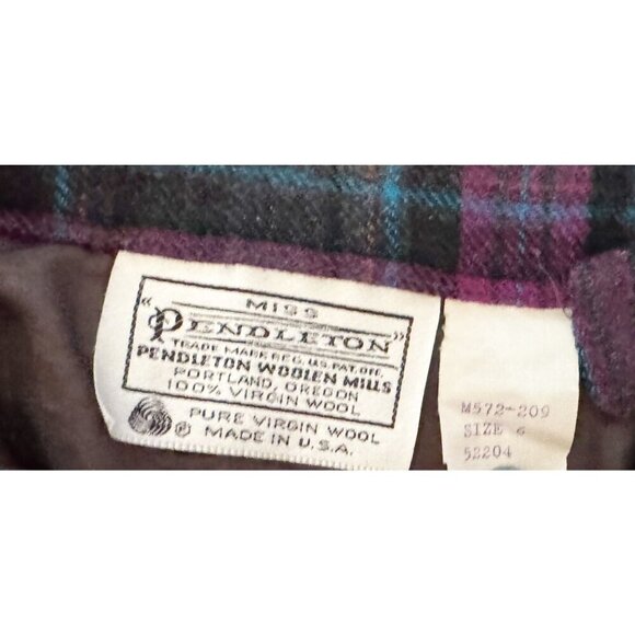 Vintage 1980s Miss Pendleton Wool Plaid Mid Calf Length Skirt Size XS - Picture 5 of 8